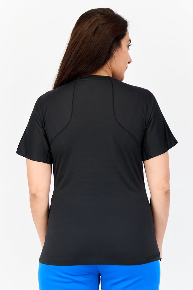 Adidas Women Sportswear Fit Short Sleeve Training T-shirt, Black  - Image 2