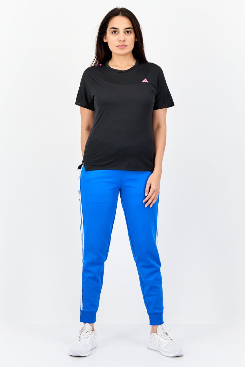 Adidas Women Sportswear Fit Short Sleeve Training T-shirt, Black  - Image 3