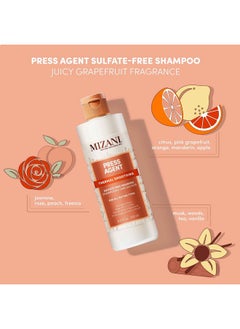 Mizani Mizani Press Agent Thermal Smoothing Sulfate-Free Shampoo, Pink Grapefruit, juciy Mandarin with a floral medley of Jasmine, Rose & Freesia, ending on notes of Musk & Wood., 8.5 fl. oz  - Image 4