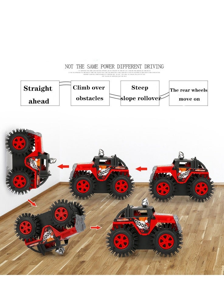 CIMIA Crazy Racers Electric Stunt Car Toy, Off-Road Vehicle with Flip Function, 10.5 x 7 x 8 cm, Ages 3+,Red - Image 2