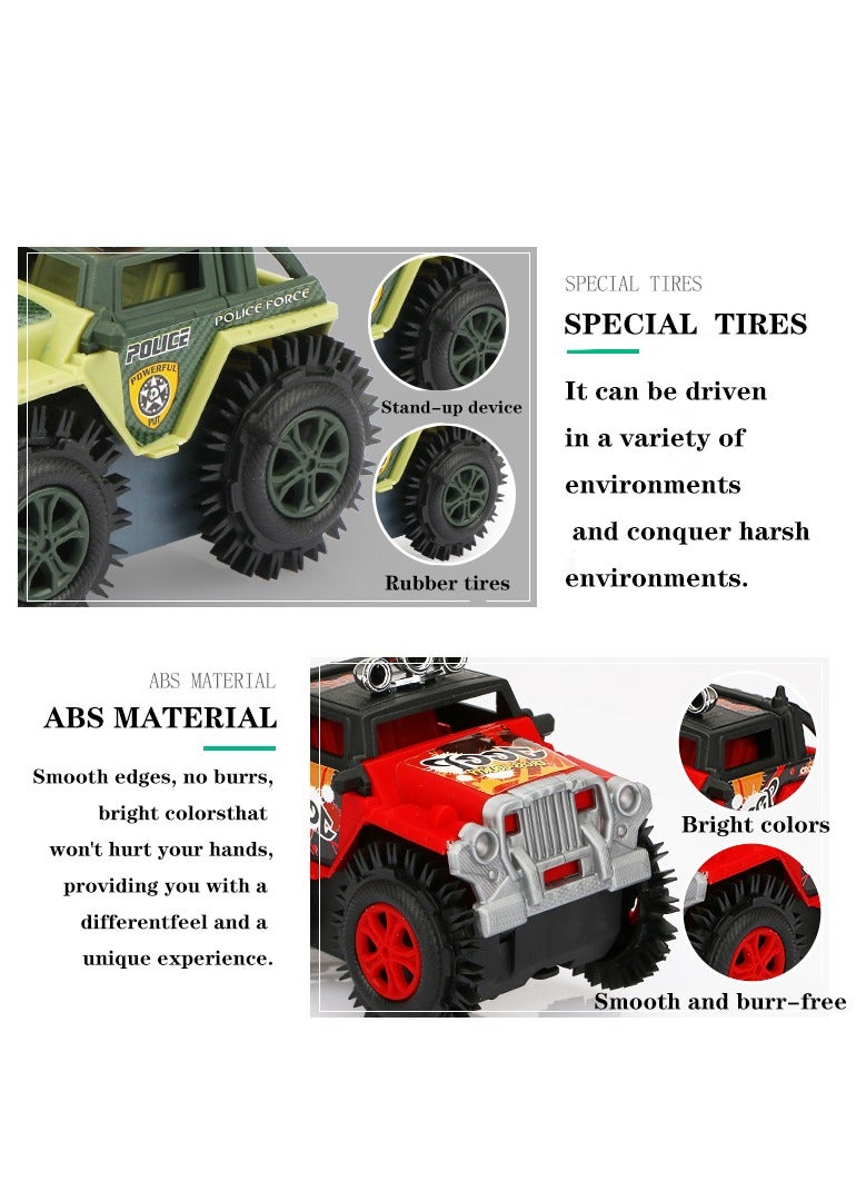 CIMIA Crazy Racers Electric Stunt Car Toy, Off-Road Vehicle with Flip Function, 10.5 x 7 x 8 cm, Ages 3+,Red - Image 3