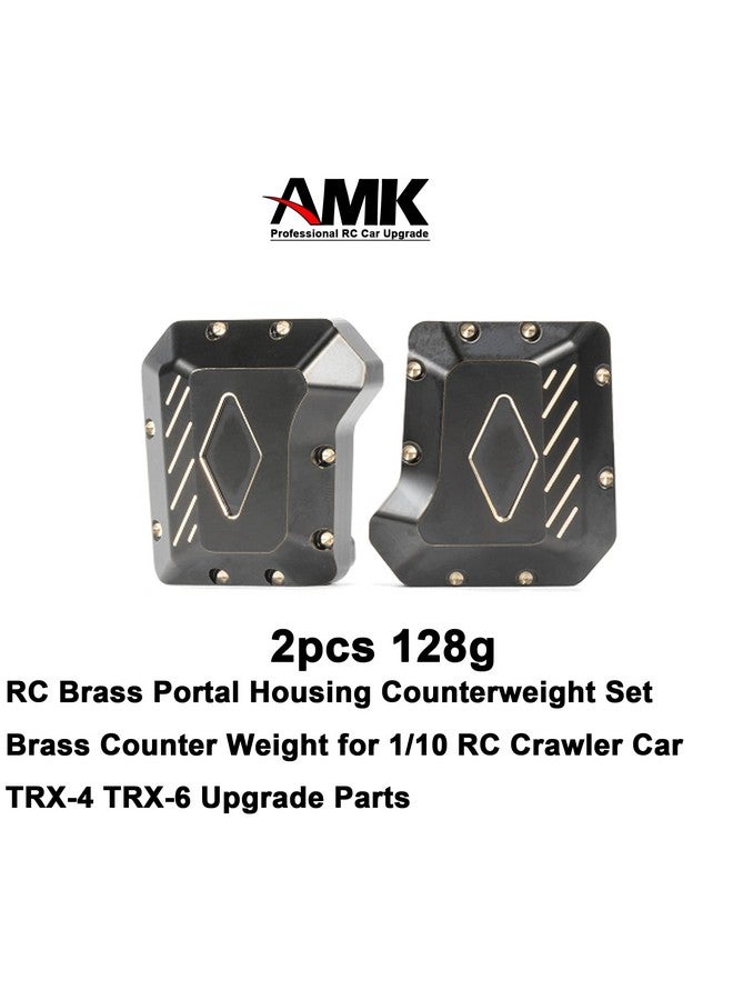 AMK Brass Diff Cover 2Pcs Front And Rear Trx4 Portal Axle Housing For 1/10 Rc Crawler Trx6 Upgrade Parts - Image 3