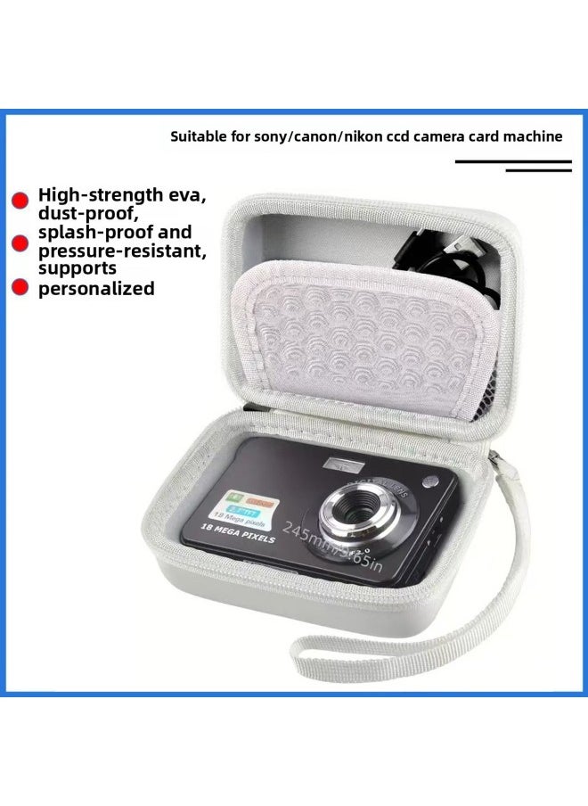 Generic CCD Camera Bag For Sony/Canon/Nikon Digital Camera Storage Bag EVA Hard Case Storage Carrying Case-Color:White Storage Box  - Image 2