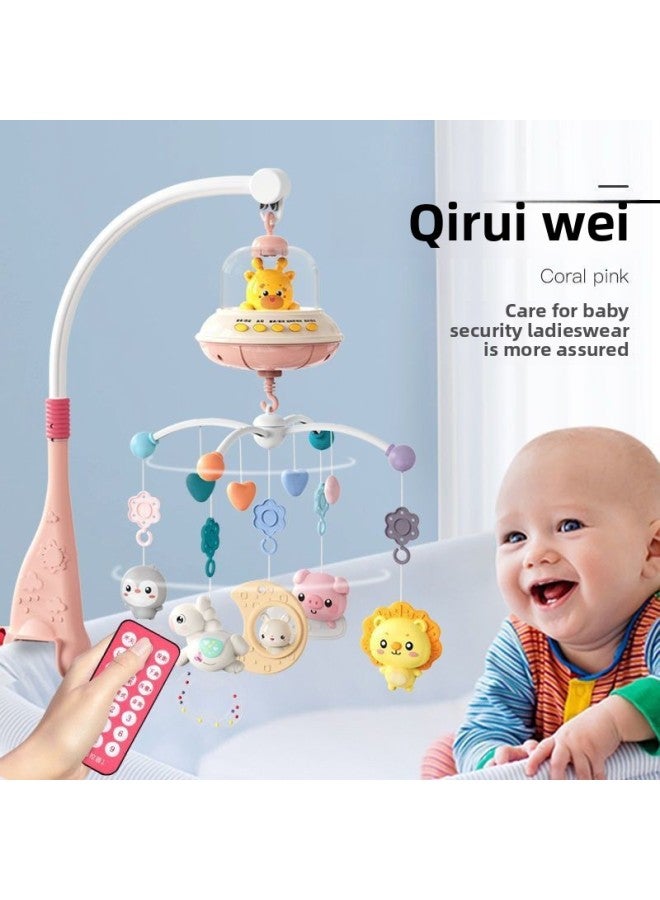 Baby Toy Hanging Bed Bell 0-6 Months Rotating Light Music Bedside Bell Pacifying Rattle-Color:Blue [648-4 Bed Bell] Rechargeable Version