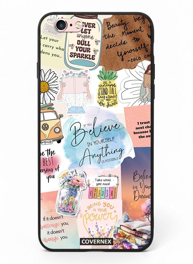 Covernex Apple iPhone 6 Protective Case Cover Printed Featuring Inspirational Themed with Floral and Travel Elements - Image 2