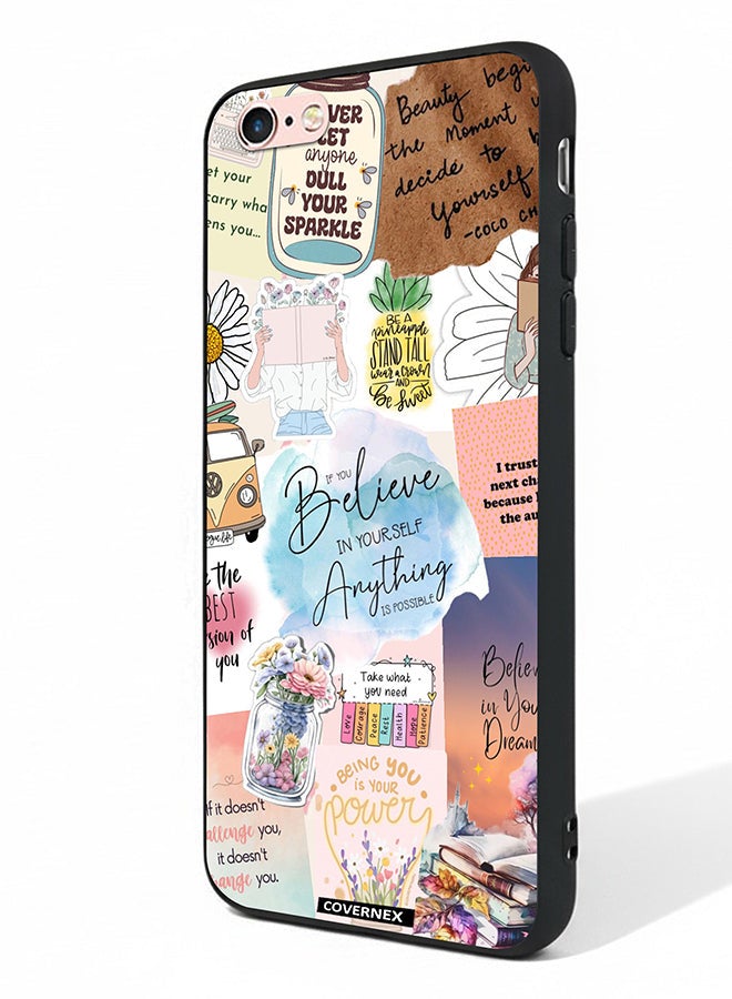 Covernex Apple iPhone 6 Protective Case Cover Printed Featuring Inspirational Themed with Floral and Travel Elements - Image 1