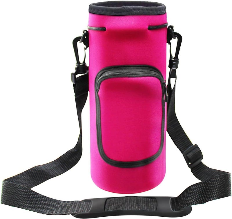 AF-WAN Neoprene Carrier Water Bottle Insulation SleeveWaterproof AntiSlip AntiScratch Pouch with Shoulder Strap fit for Owala Insulated Stainless Steel Water Bottle Rose Red For 40 oz - Image 2