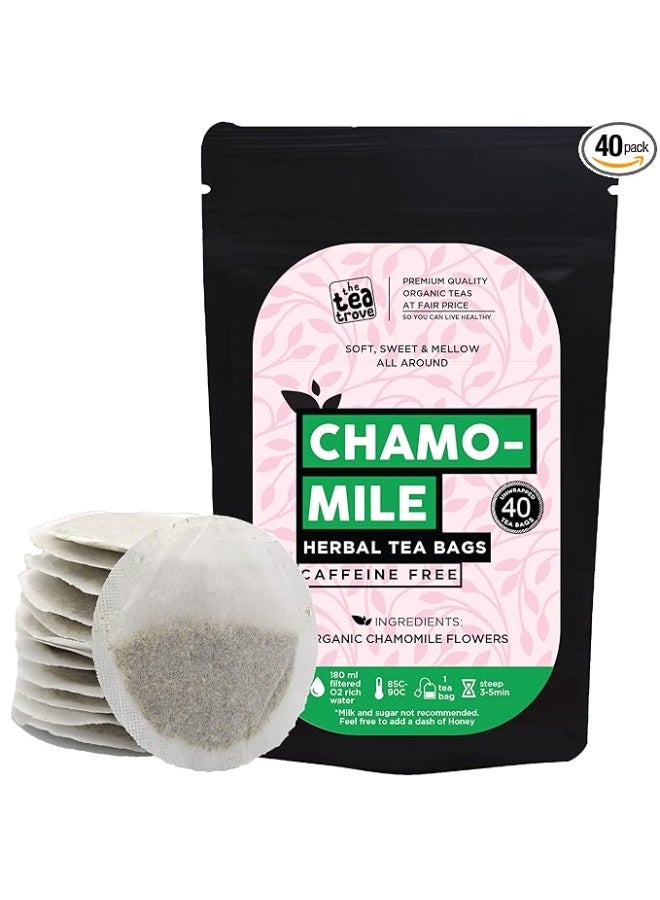 the tea trove Chamomile 40pcs Round tea bags pouch - Image 1