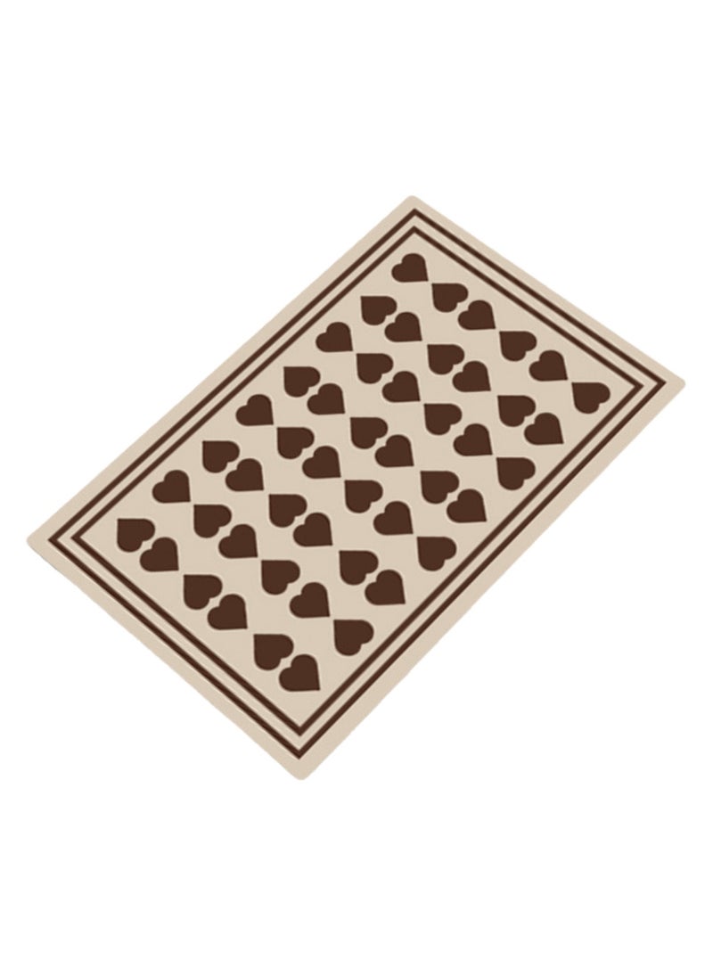 Generic 40*60cm Crystal Velvet Dot Plastic Bottom Entrance Door Mat High-End Light Luxury Advanced Entrance Foot Mat Entrance Porch Carpet Home Non-Slip Foot Mat (Heart -1)  - Image 1