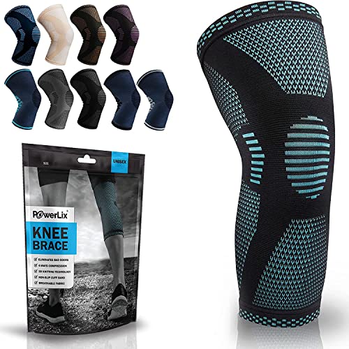 POWERLIX Leg Sleeve Best Knee Brace for Leg Pain for Men Women Knee Support for Running Basketball Volleyball Weightlifting Gym Workout Sports Please Check Sizing Chart