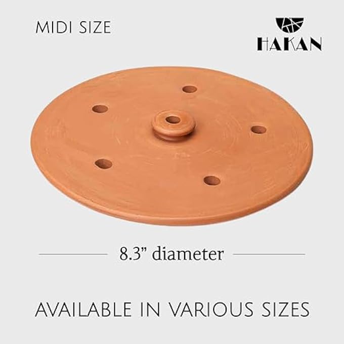 Handmade Clay Pot Dolma Lid Cover Unglazed Terracotta Grape Leaf Roll Lid Natural Earthenware Weighted Cooking Grill Press Medium 82 In - Image 4