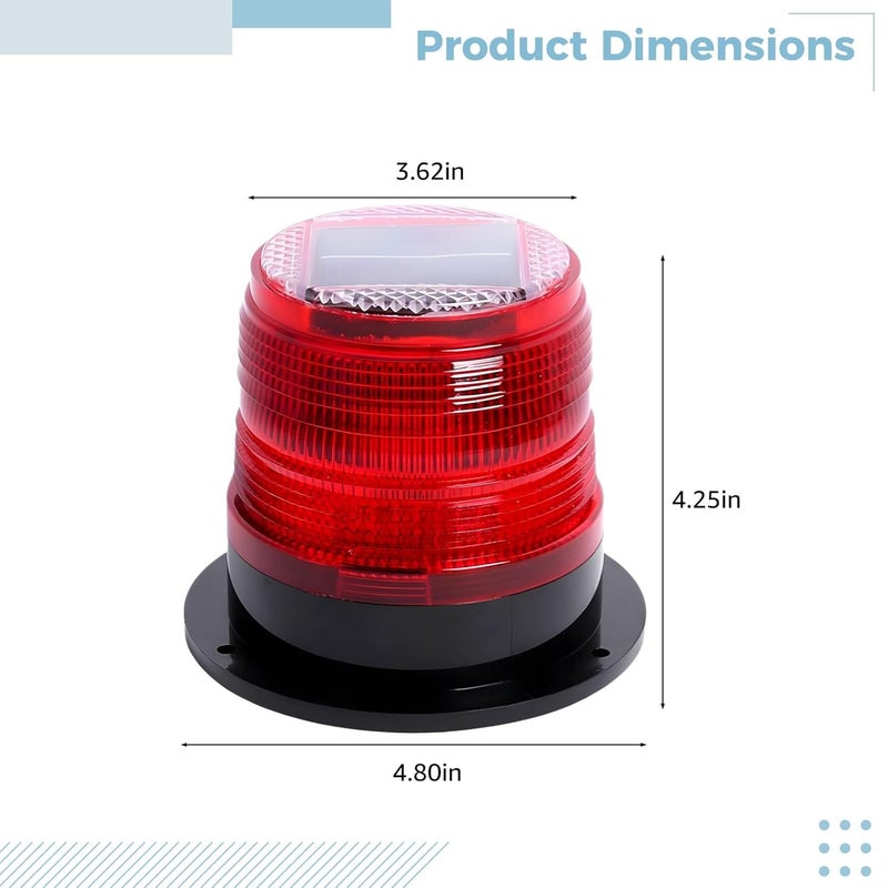 Led Solar Warning Light, Signal, Light, Ip65 Waterproof, High-Brightness, Quick-Charging Solar Panel with Adhesive Base, for Boats and Vehicles - Image 4