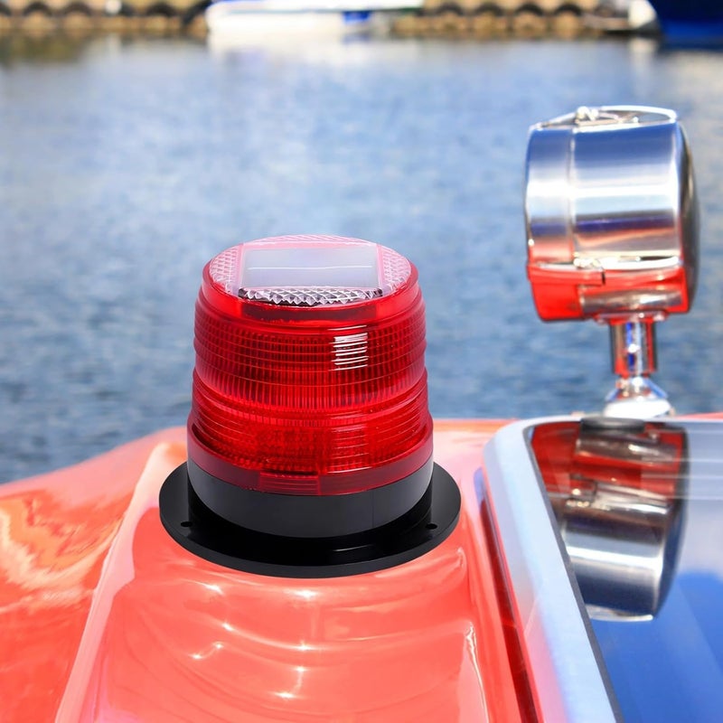 Led Solar Warning Light, Signal, Light, Ip65 Waterproof, High-Brightness, Quick-Charging Solar Panel with Adhesive Base, for Boats and Vehicles - Image 3