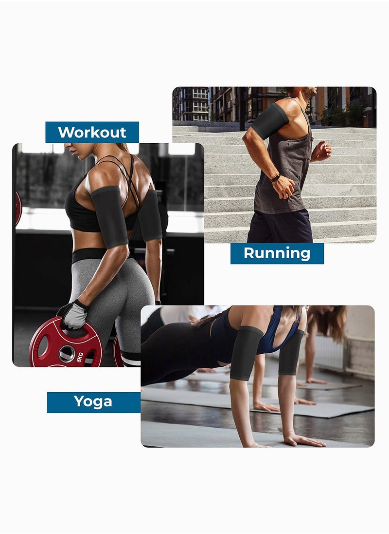 SYOSI Sauna Arm Trimmer for Women Sweat Arm Sauna Polymer Arm Sweat Bands, Heat Trapping Arm Sauna Sleeves Wraps Lose Arm Fat 2 Pack  - Image 5