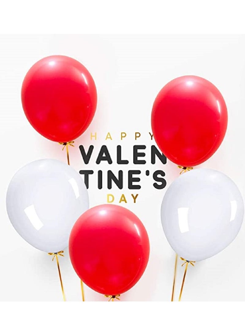 Boxwoods - 100 PCS Of Red and White Balloons For Valentines Day - Image 1