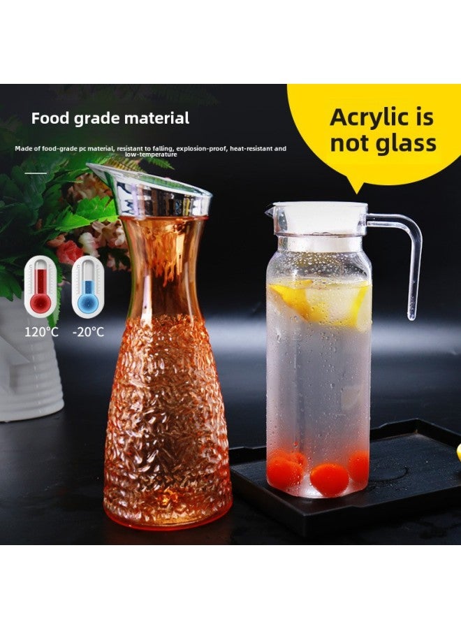 Loquat Plastic PC Diamond Pattern Tie Pot Multicolor Transparent Drop Resistant Household Commercial Cold Water Juice Pot High Temperature Resistant Tie Pot-Color:Pc Eagle Beak Kettle Large 1500ml - Image 5