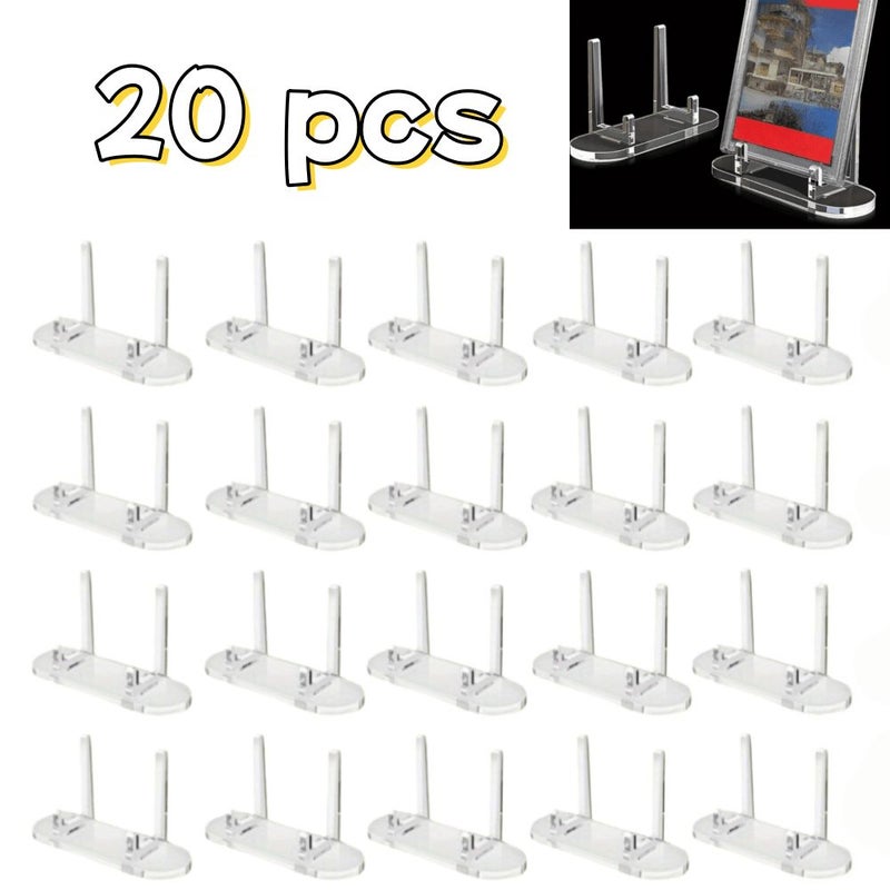 20pcs Transparent Plastic Display Rack Badge Holder Coin Storage for Cards Stamps - Image 1