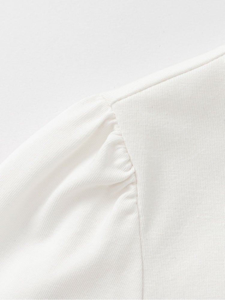 بالابالا توب بأكمام مكشكة مع طبعة للبنات - Image 3