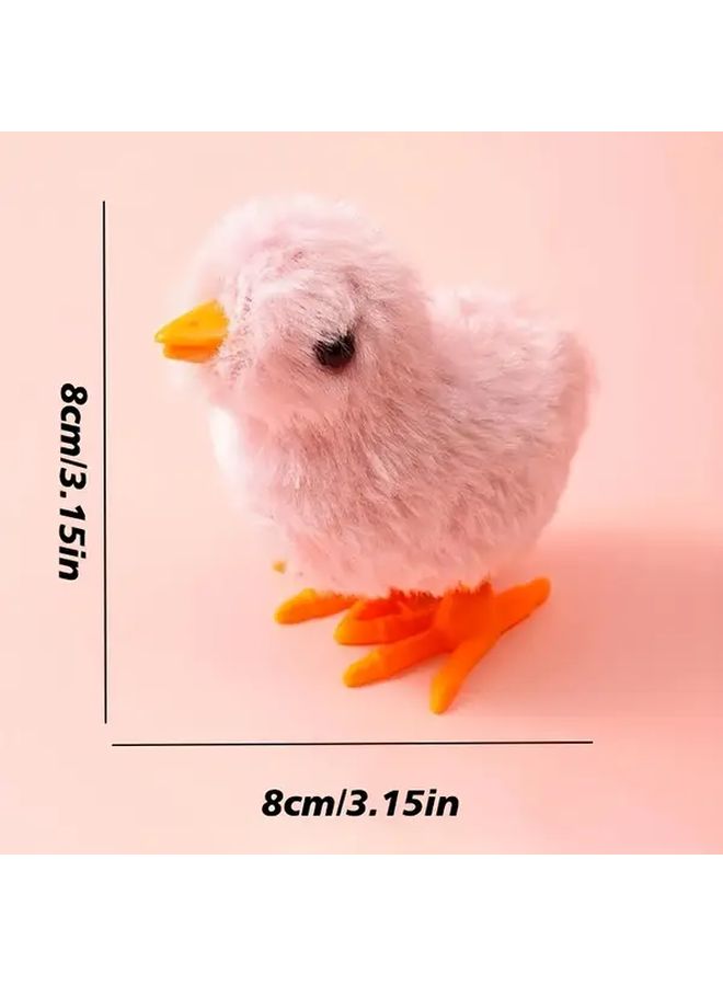 2pcs Jumping Chicken Wind Up Toys Yellow Pink White Plush Animal Walkers For Easter Basket Fillers And Birthday Party Gifts - Image 2