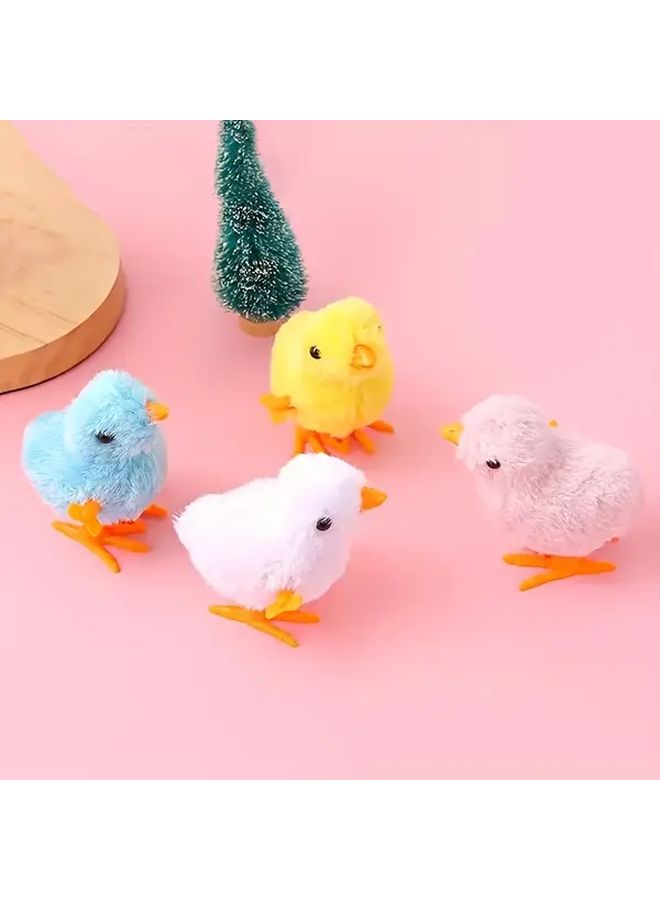 2pcs Jumping Chicken Wind Up Toys Yellow Pink White Plush Animal Walkers For Easter Basket Fillers And Birthday Party Gifts - Image 5