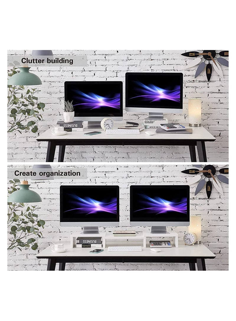 Eworld Dual Adjustable Laptop and Monitor Riser Stand, Desktop Table Stand for Two Screens - Image 4