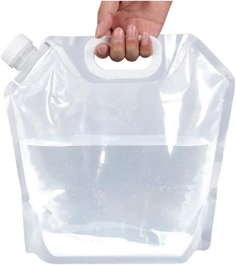 Delzon 10 Liter Collapsible Water Tank Container Bags for Portable and Convenient Water Storage During Outdoor Adventures and Emergencies- White Color - Image 1