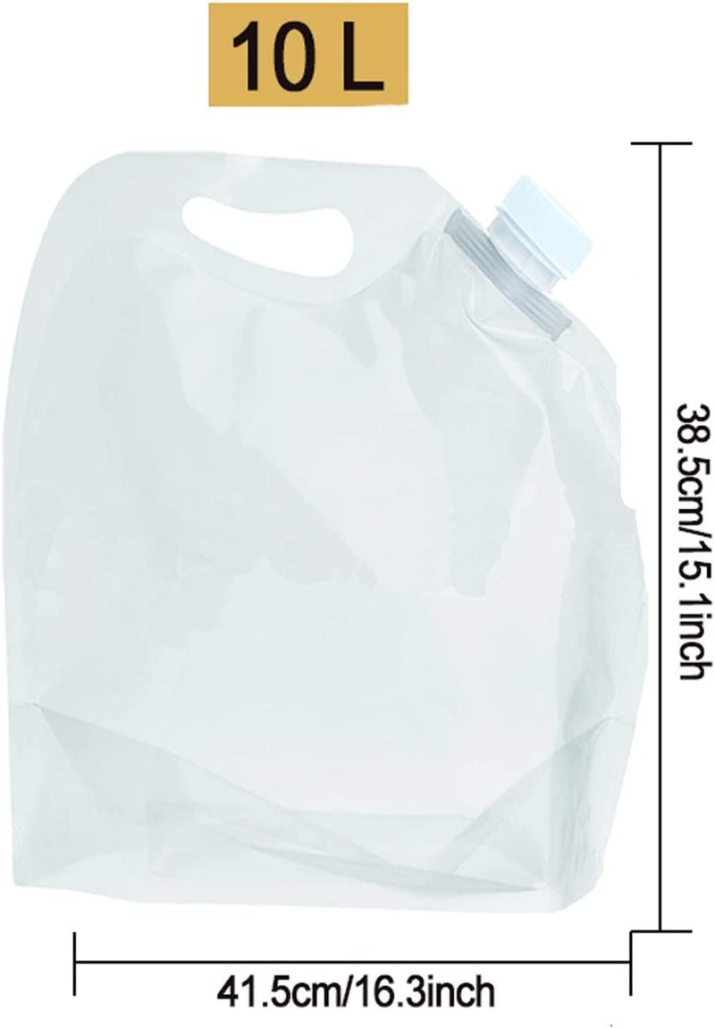 Delzon 10 Liter Collapsible Water Tank Container Bags for Portable and Convenient Water Storage During Outdoor Adventures and Emergencies- White Color - Image 2