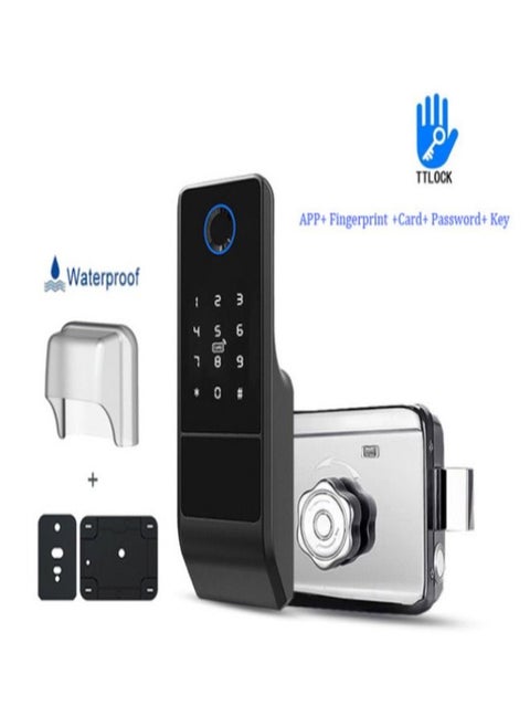 Waterproof TTLOCK Bluetooth App,Smart Outdoor Lock, Fingerprint Lock, Outdoor Gate, Digital Password, Remote App, Home Electronic Rim Lock