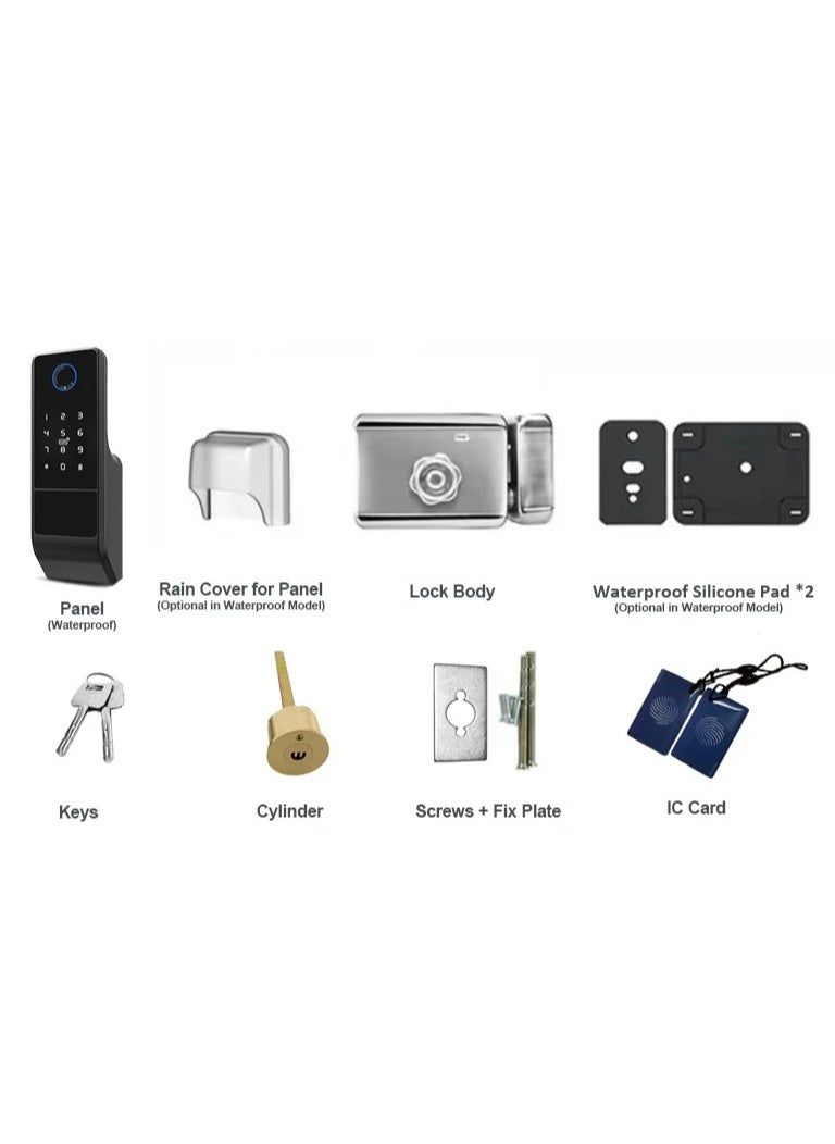 تاتونكا - للماء TTLOCK بلوتوث التطبيق ، ذكي في الهواء الطلق قفل ، قفل بصمات الأصابع ، في الهواء الطلق الباب ، والشفرات الرقمية ، والتطبيقات عن بعد ، قفل عجلة الالكترونية المنزلية - Image 1