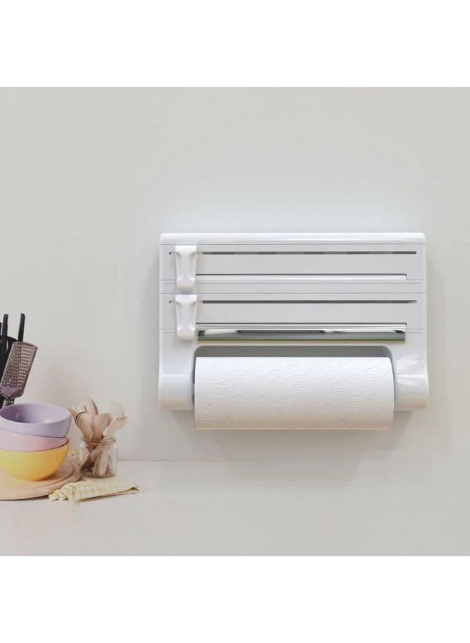 Primanova - Tidy roll holder for tissues stretch and foil rolls plastic 38 25.5 8.5 cm white - Image 1