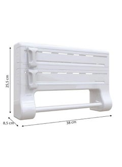Primanova Tidy roll holder for tissues stretch and foil rolls plastic 38 25.5 8.5 cm white  - Image 4