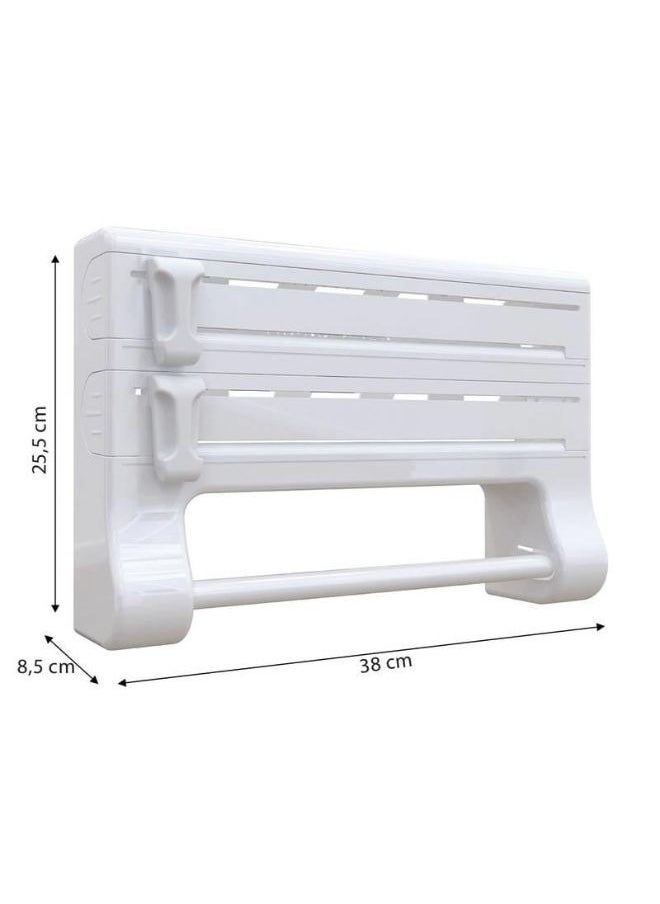 Primanova - Tidy roll holder for tissues stretch and foil rolls plastic 38 25.5 8.5 cm white - Image 1