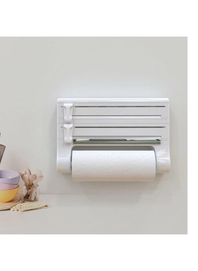 Primanova - Tidy roll holder for tissues stretch and foil rolls plastic 38 25.5 8.5 cm white - Image 1