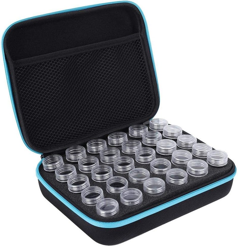 woobles Diamond Painting Storage Case, 30 Slots Diamond Embroidery Box Diamond Painting Accessories Tool Storage Box Organizer (Blue)-Blue - Image 1