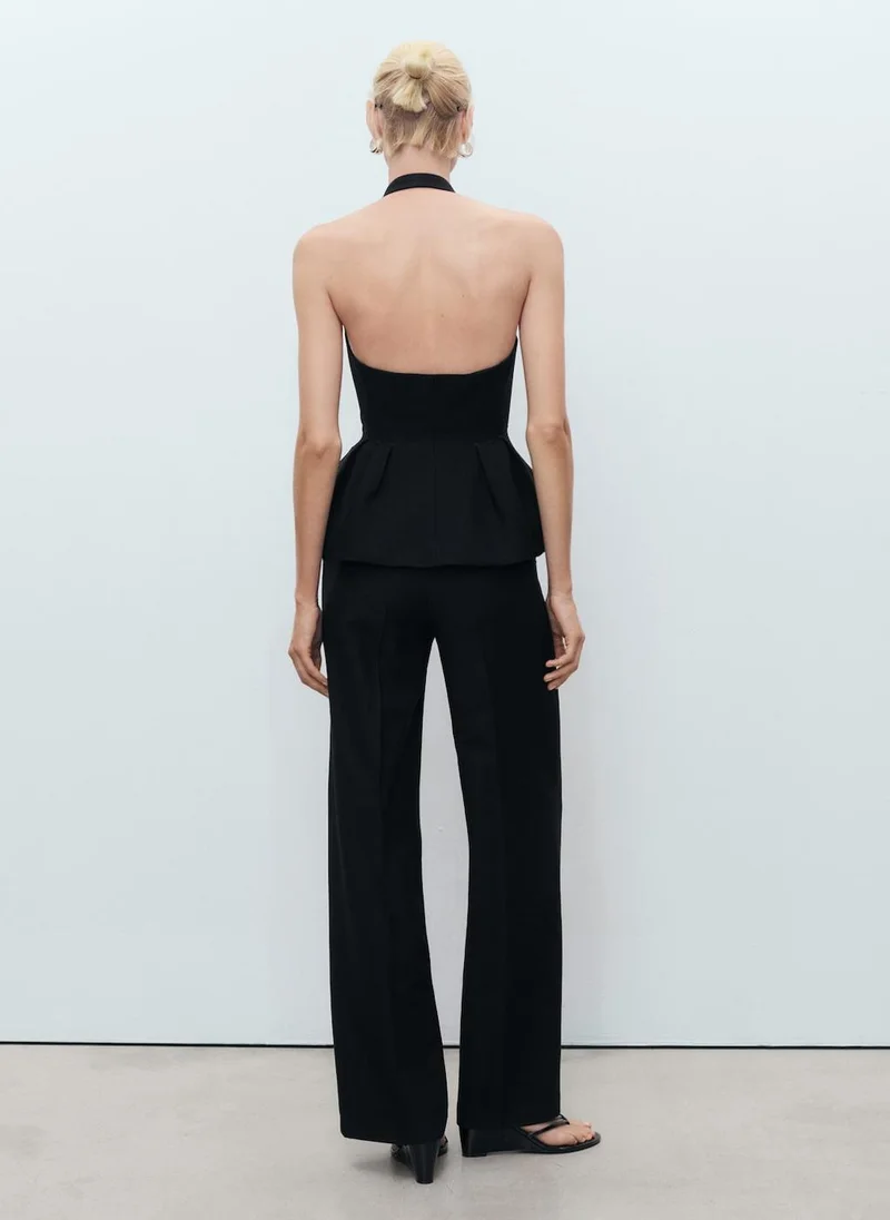 MANGO Straight Mid-Rise Suit Trousers