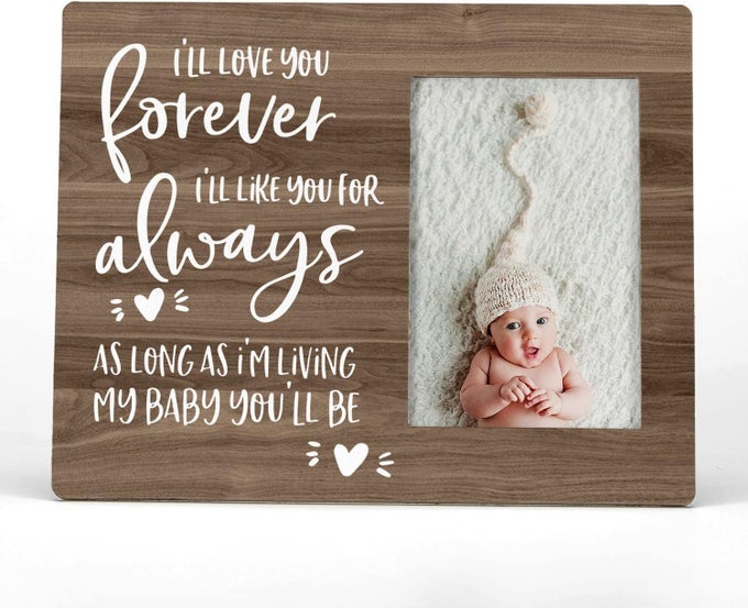 ILL LOVE YOU FOREVER ILL LIKE YOU FOR ALWAYS PICTURE FRAME FAMILY COUPLE PICTURE FRAMES NEW BABY NEWBORN BABY SHOWER GIFTS 4X6 INCH PHOTO