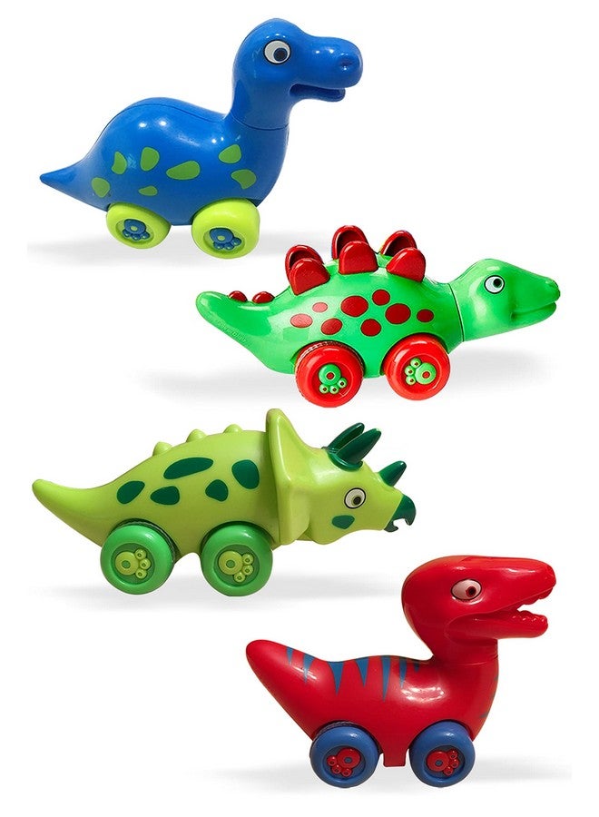 3 Bees & Me 3 Bees and Me Dinosaur Car Toys for Toddlers | Dinosaurs with Wheels 4-in-1 Pack, Fun Party Toy, Play Set for Kids | Birthday Gift for Boys and Girls - Image 1