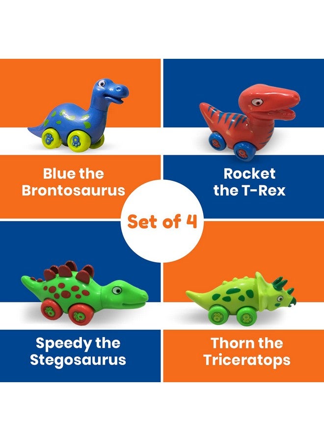 3 Bees & Me 3 Bees and Me Dinosaur Car Toys for Toddlers | Dinosaurs with Wheels 4-in-1 Pack, Fun Party Toy, Play Set for Kids | Birthday Gift for Boys and Girls - Image 3
