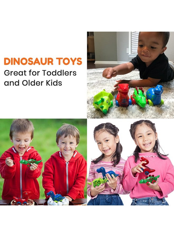 3 Bees & Me 3 Bees and Me Dinosaur Car Toys for Toddlers | Dinosaurs with Wheels 4-in-1 Pack, Fun Party Toy, Play Set for Kids | Birthday Gift for Boys and Girls - Image 4