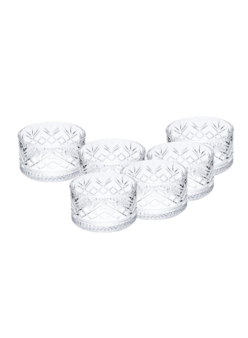 Cuisine Art وعاء حلوى زجاجي من كوزين آرت، 220 مل -H، شفاف، 6 قطع - Image 1