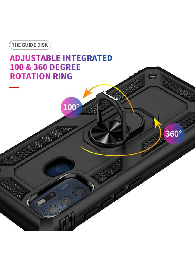 S-TOP Case For Motorola Moto G60s Shockproof TPU + PC Phone Case with 360 Degree Rotating Holder - Image 4