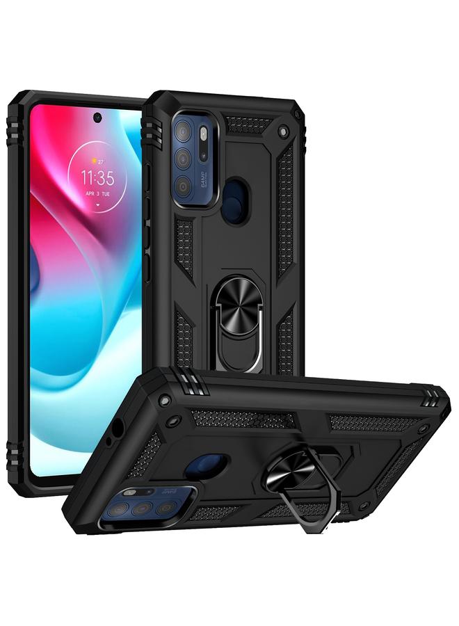 S-TOP Case For Motorola Moto G60s Shockproof TPU + PC Phone Case with 360 Degree Rotating Holder - Image 1