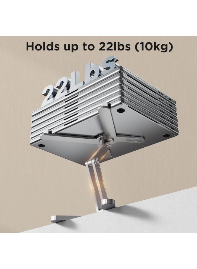 WALALLA 360° Rotating Laptop Stand Riser, Ergonomic Foldable Computer Stand, Adjustable Height Angles Computer Stand, 100% Aluminium Metal MacBook Stand Fit up to 16” Device with Storage Bag - Image 4