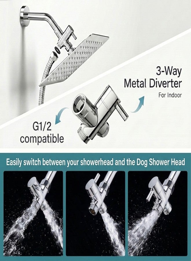 NanWantee Dog Shower Attachment with Adjustable Water Pressure & Pause Mode - Image 4