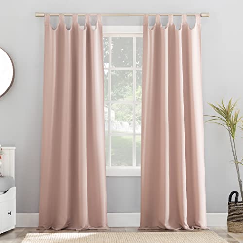 Sun Zero Easton Energy Saving Blackout Tab Top Curtain Panel 40 x 84 Blush Pink