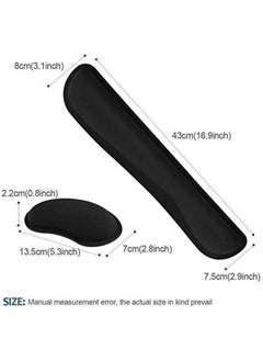 SCIENISH Memory Foam Wrist Rest Pad And Mouse Wrist Rest Support Cushion For Working Gaming Office Computer Laptop Mac Set Of 2  - Image 2