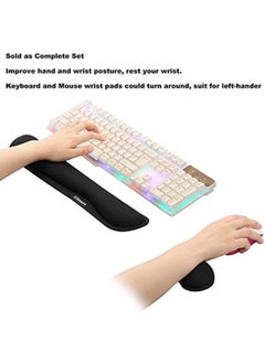 SCIENISH Memory Foam Wrist Rest Pad And Mouse Wrist Rest Support Cushion For Working Gaming Office Computer Laptop Mac Set Of 2  - Image 4