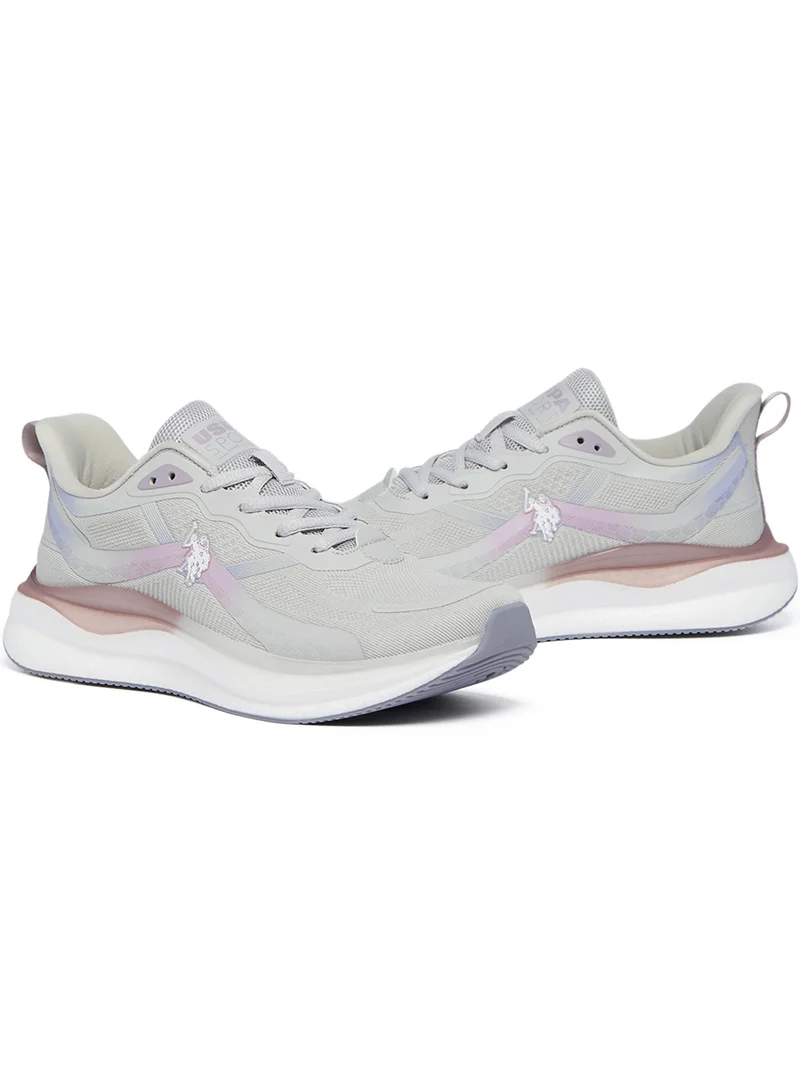 U.S. Polo Assn. Women's Grey Low-Top Limited Edition Ramadan Exclusive Sneakers – Luxe Shine, Effortless Elegance!