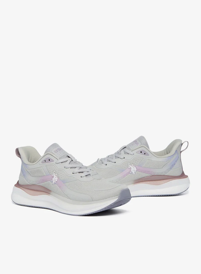 U.S. Polo Assn. L Grey Women's Grey Low-Top Limited Edition Ramadan Exclusive Sneakers Shoes - Luxe Shine, Effortless Elegance! for Women | Best Price UAE