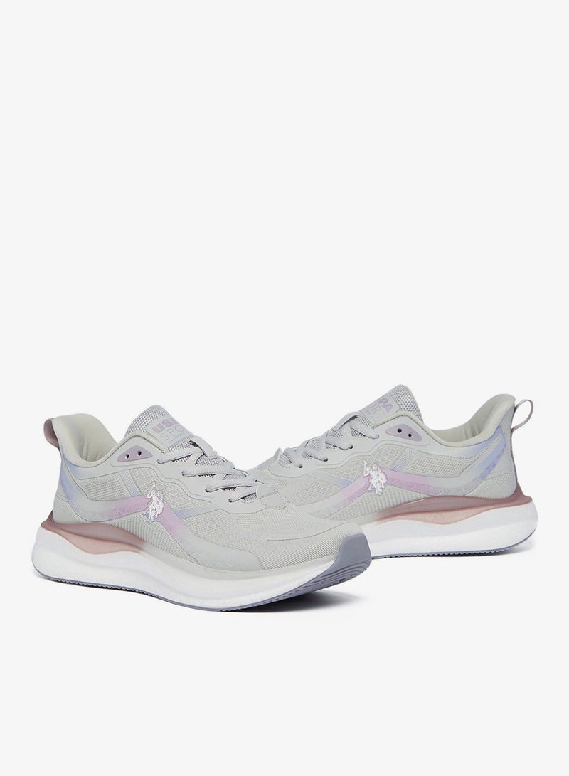 U.S. Polo Assn. Women's Grey Low-Top Limited Edition Ramadan Exclusive Sneakers Shoes - Luxe Shine, Effortless Elegance! - Image 4